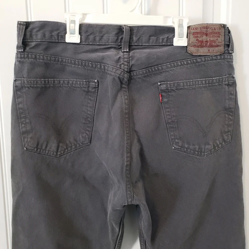 Vintage Levis 505 Regular Fit Straight Leg Denim Gray‎ Jeans Red Tab Mens 36/29